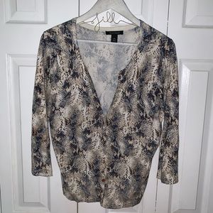 WHBM Snakeskin Cardigan